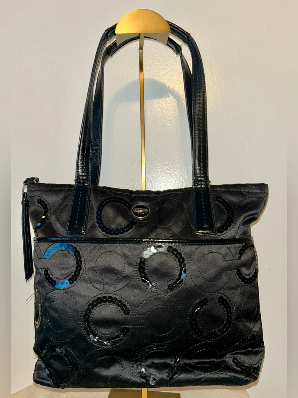 Coach Signature C Sequin Sateen/Canvas Medium Tote Bag